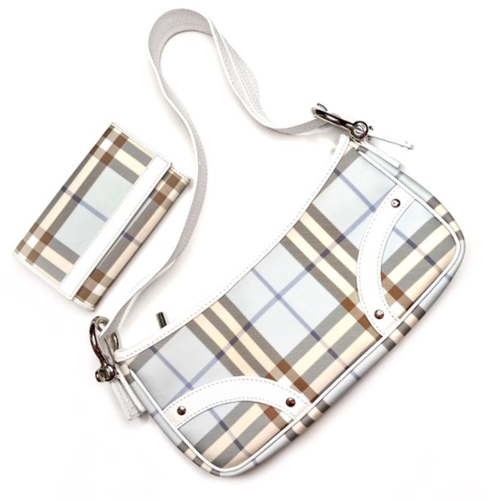 Authentic Burberry Blue Nova Check Purse & Wallet